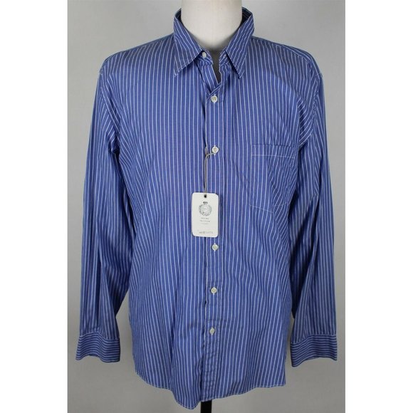 NWT J.Crew Slim Secret Wash L/S Button Down Shirt XL Blue Striped - Picture 2 of 7